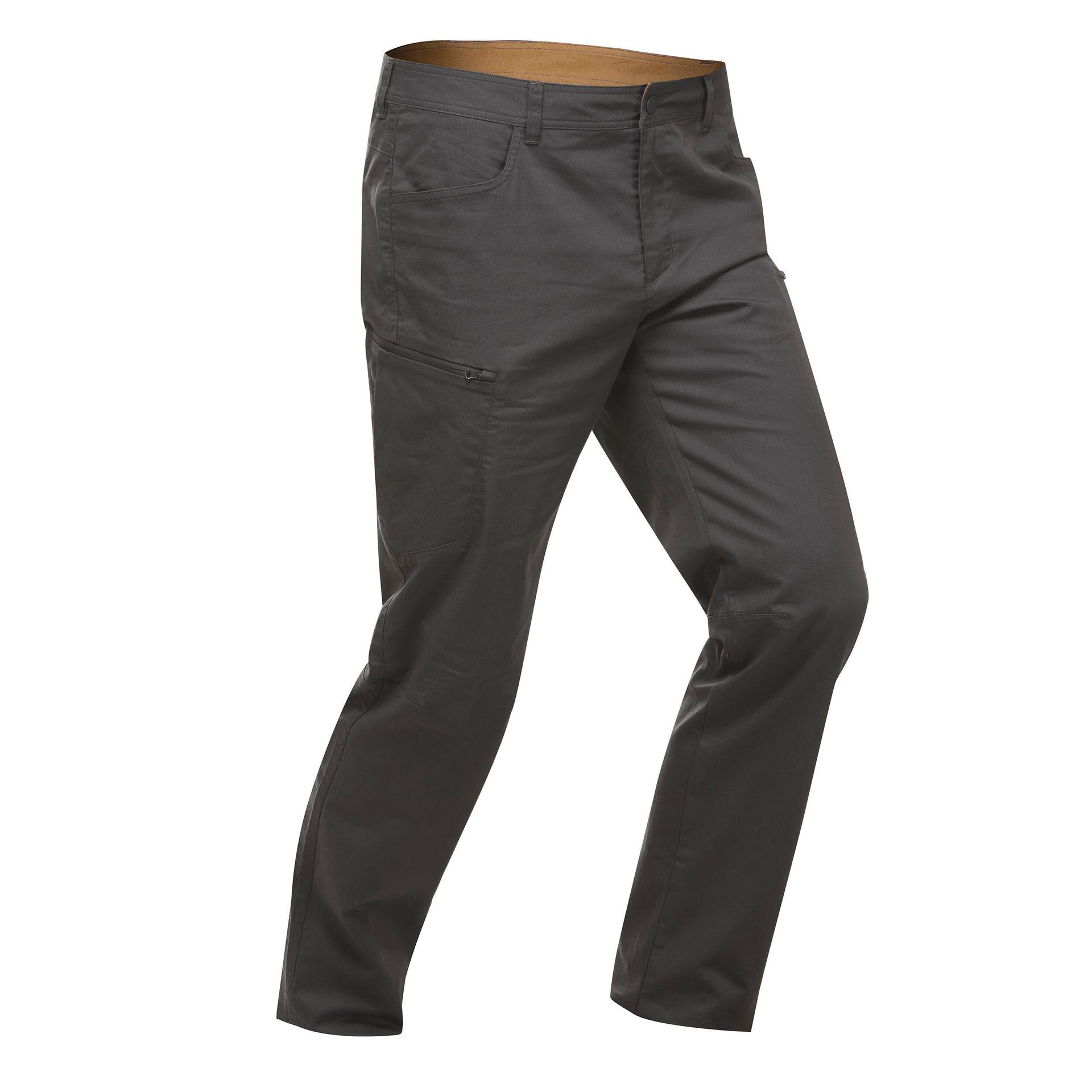 men's hiking trousers regular fit nh500 - grey