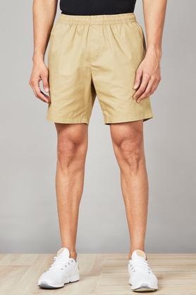 men's inhance slim fit solid shorts - khaki