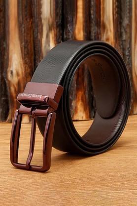 men's italian leather reversible belt (black/brown) - black