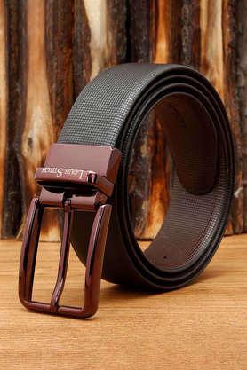 men's italian leather reversible belt (black/brown) - black