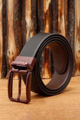 men's italian leather reversible belt (black/brown) - black