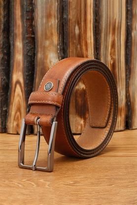 men's italian raw leather hand finished belt (tan) - tan