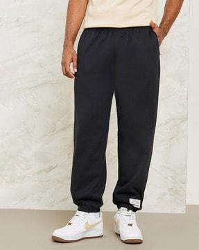 men's joggers with fleece badge detail