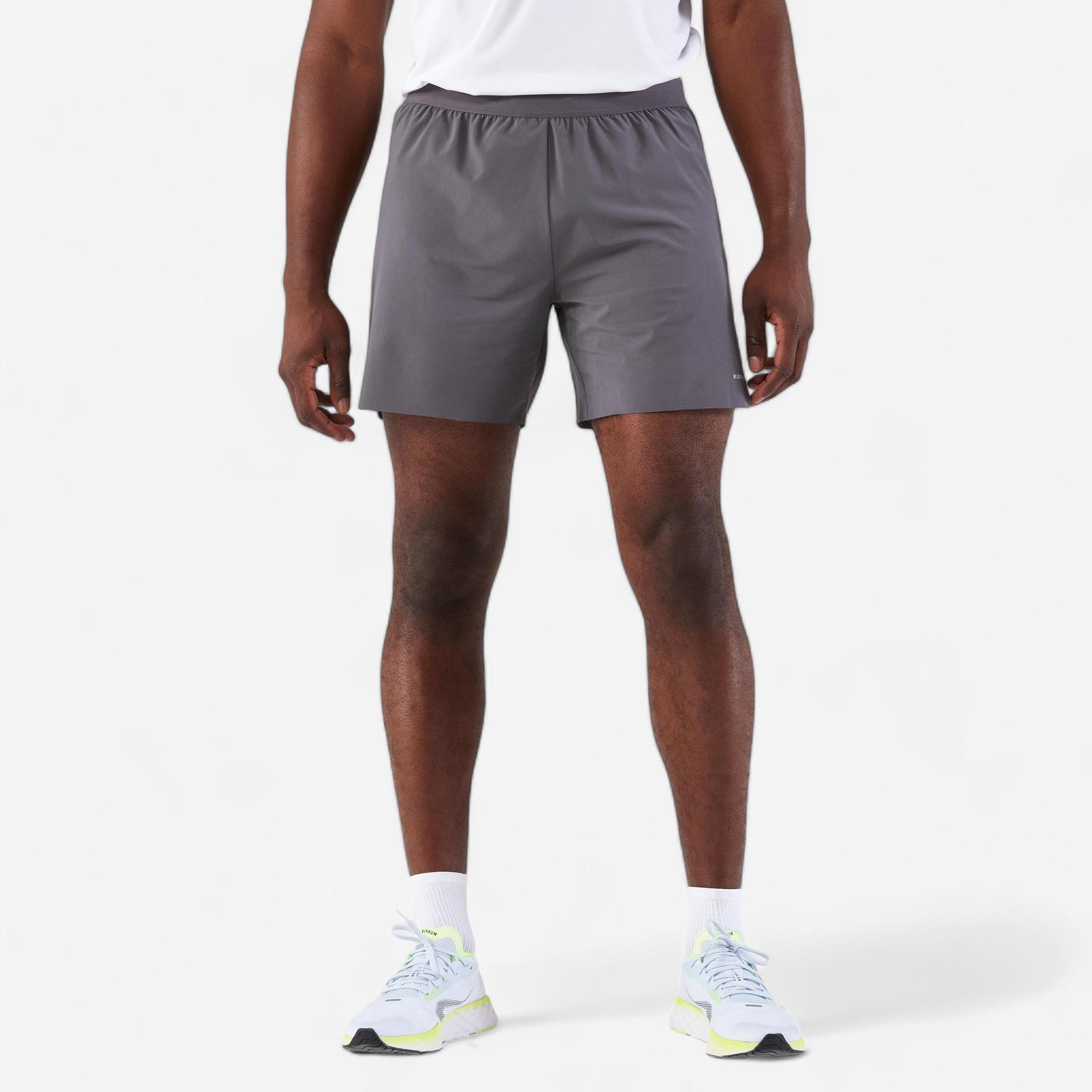 men's kiprun run 500 comfort running shorts - anthracite grey