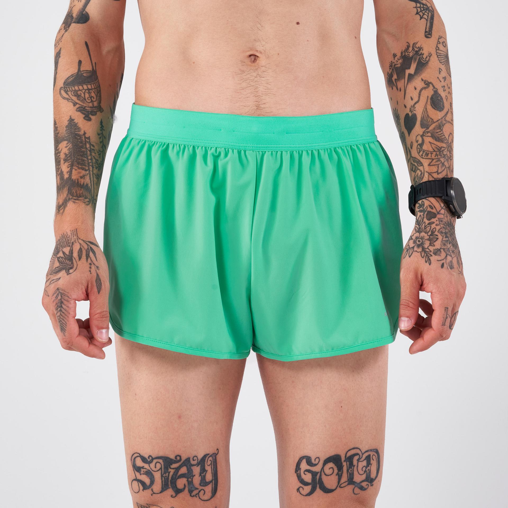 men's kiprun run 500 comfort split running shorts - mint green