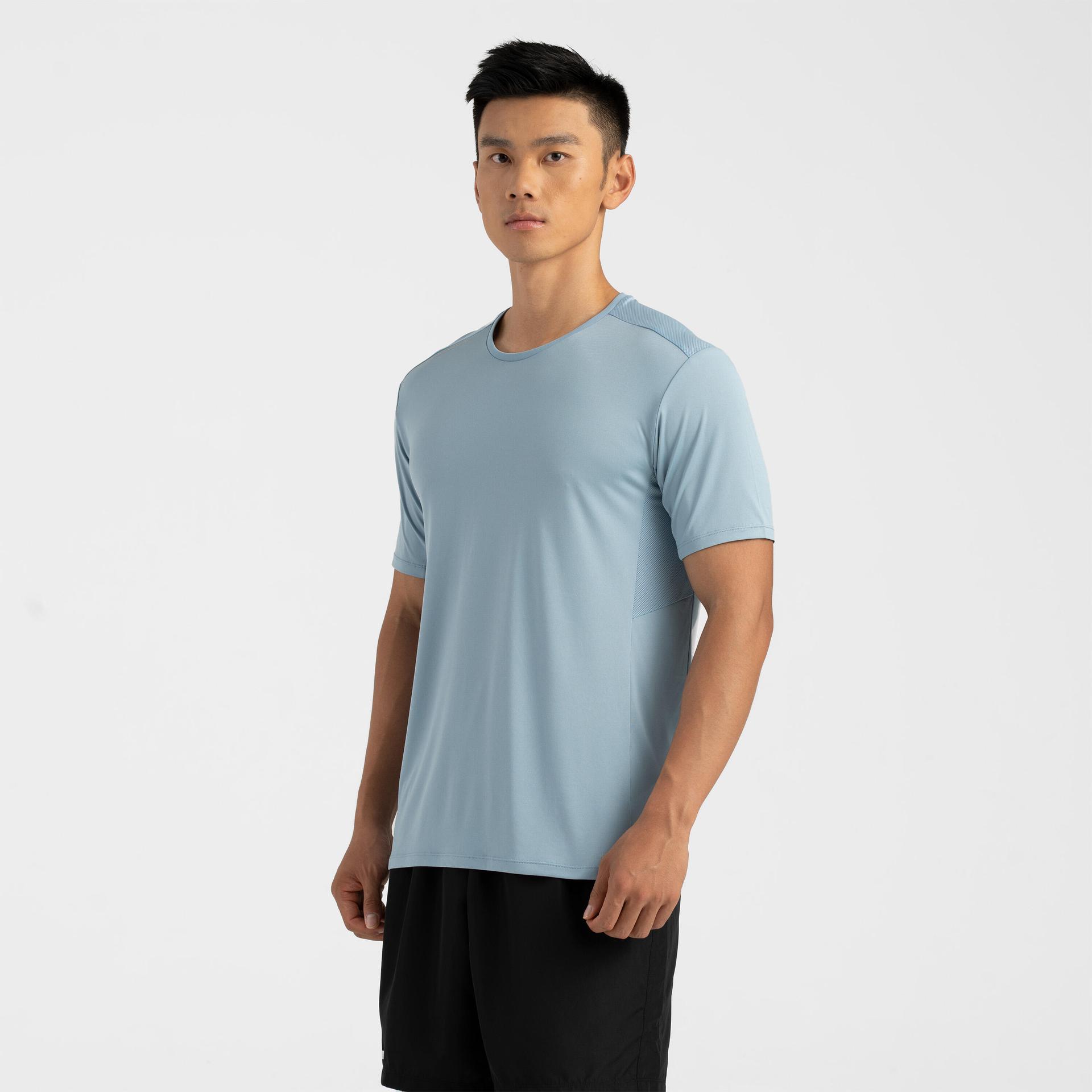 men's kiprun run 500 dry+ running breathable t-shirt - denim blue