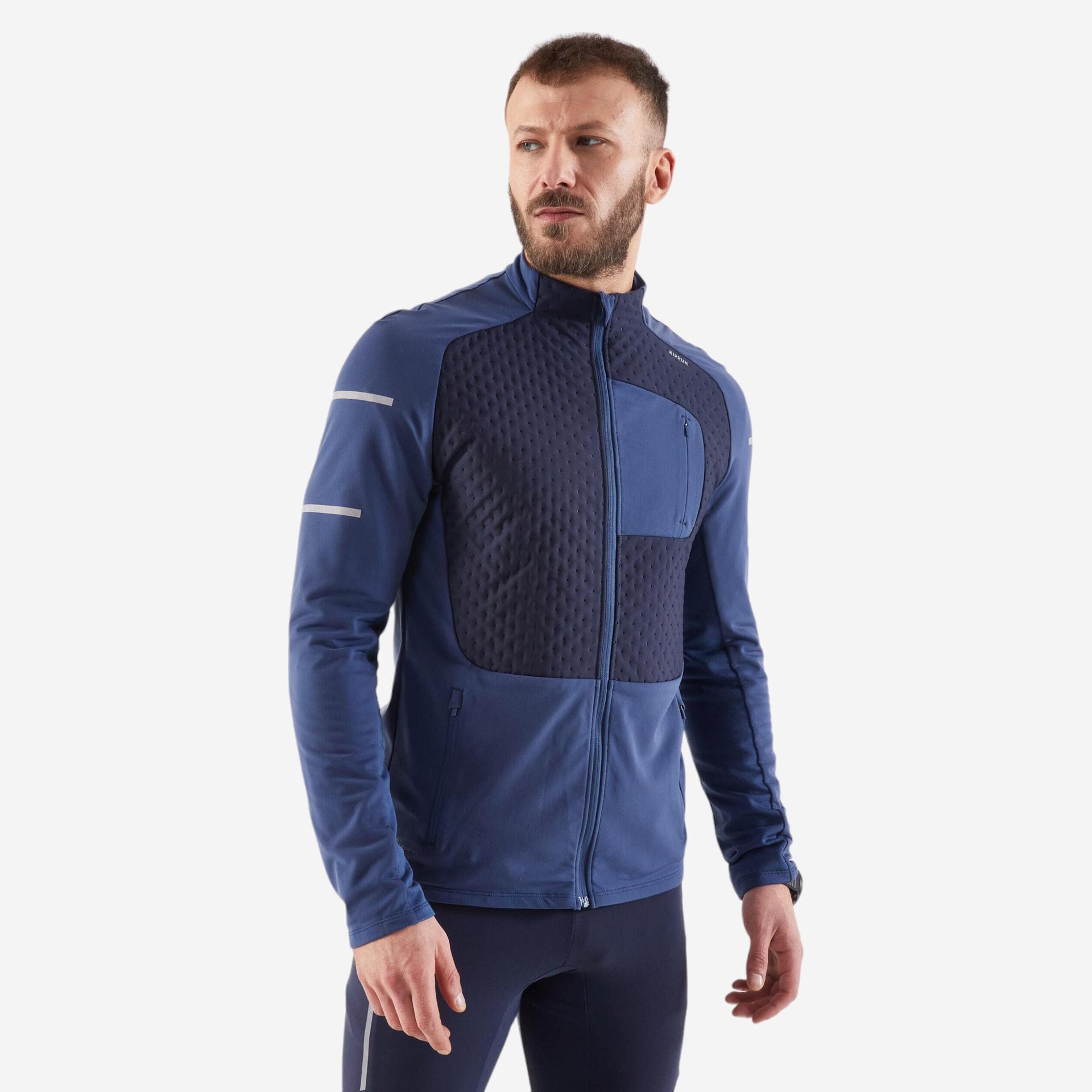 men's kiprun run 900 warm running jacket - deep blue