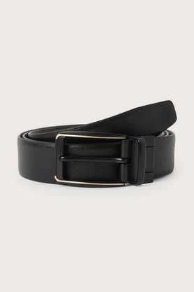 men's leather casual wear single side belt - black mix