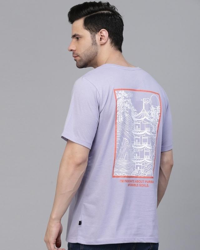 men's light purple printed t-shirt
