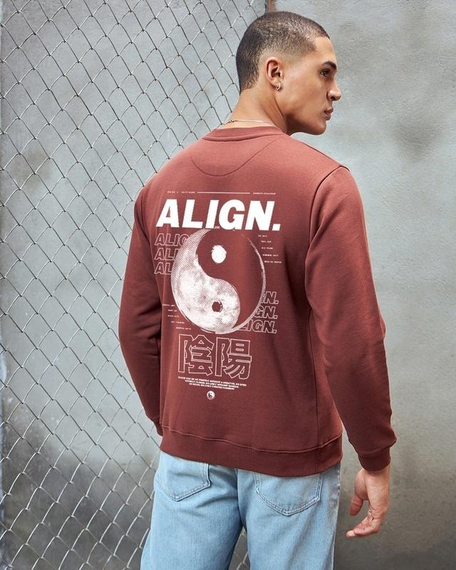 men's maroon align graphic printed sweatshirt