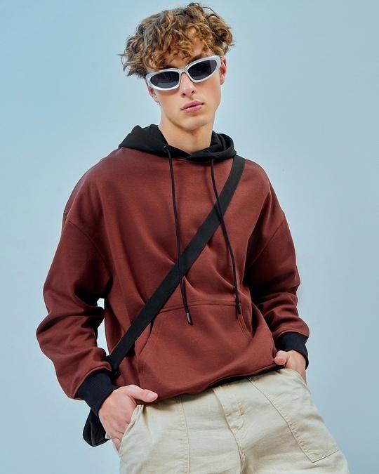 men's maroon oversized hoodies