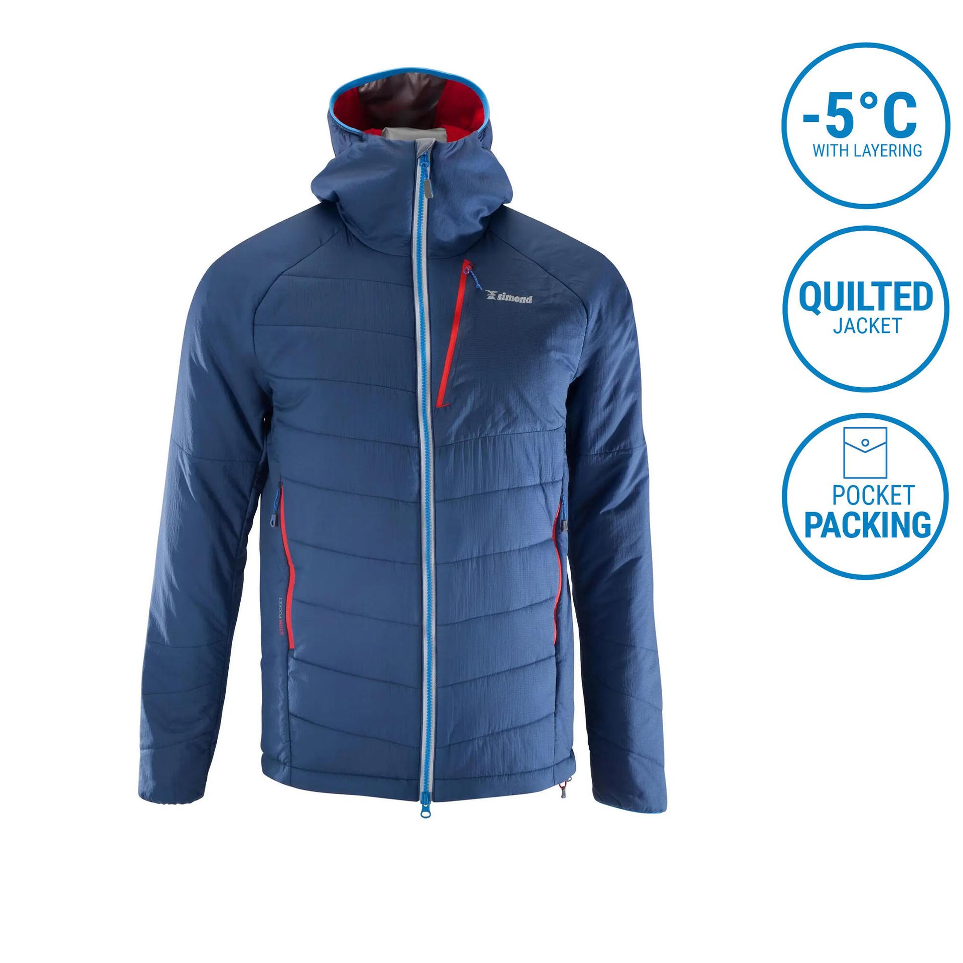 men's mountaineering synthetic quilt insulated jacket for -5 degrees.