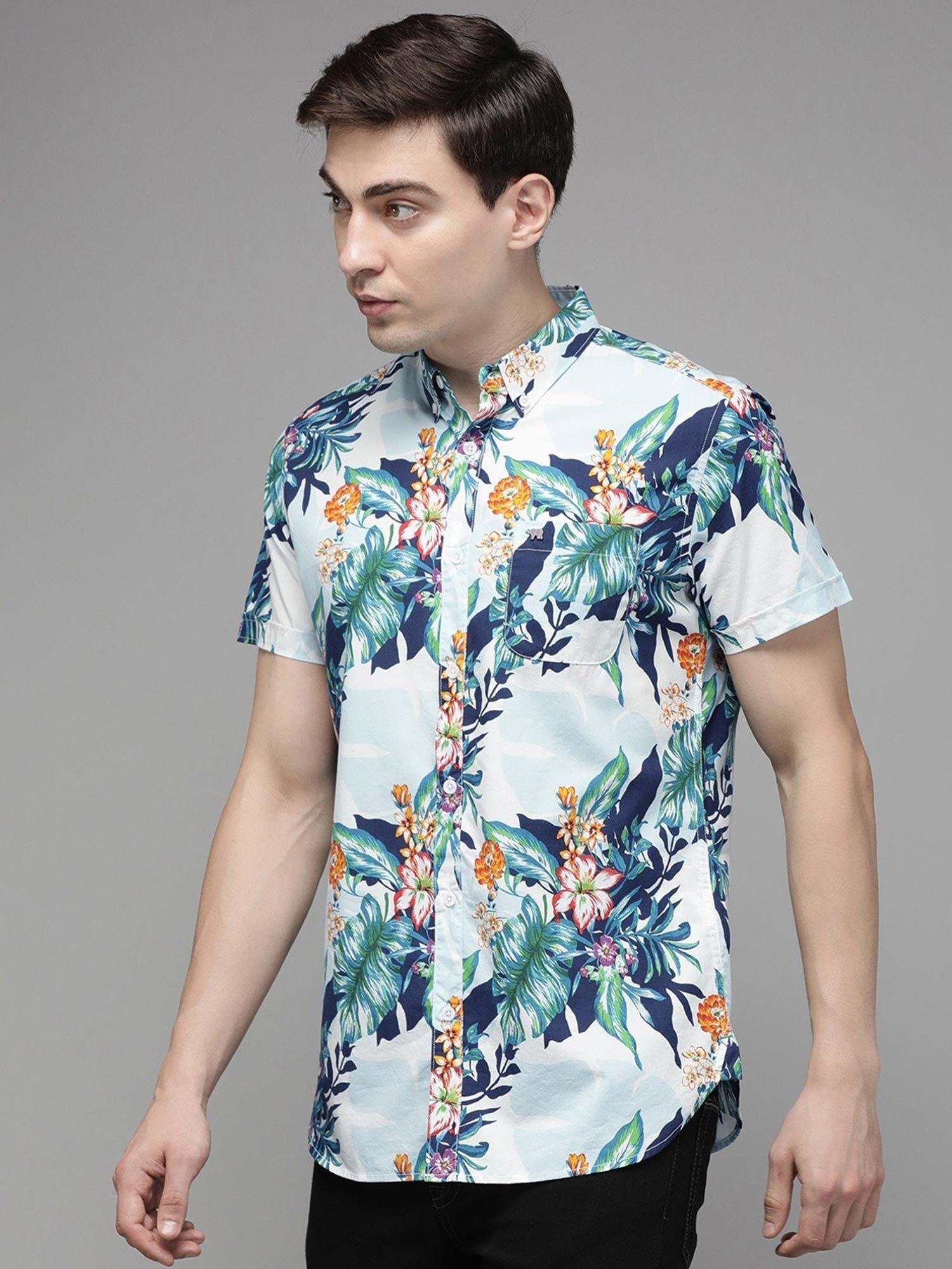 men's multi printed slim fit shirt