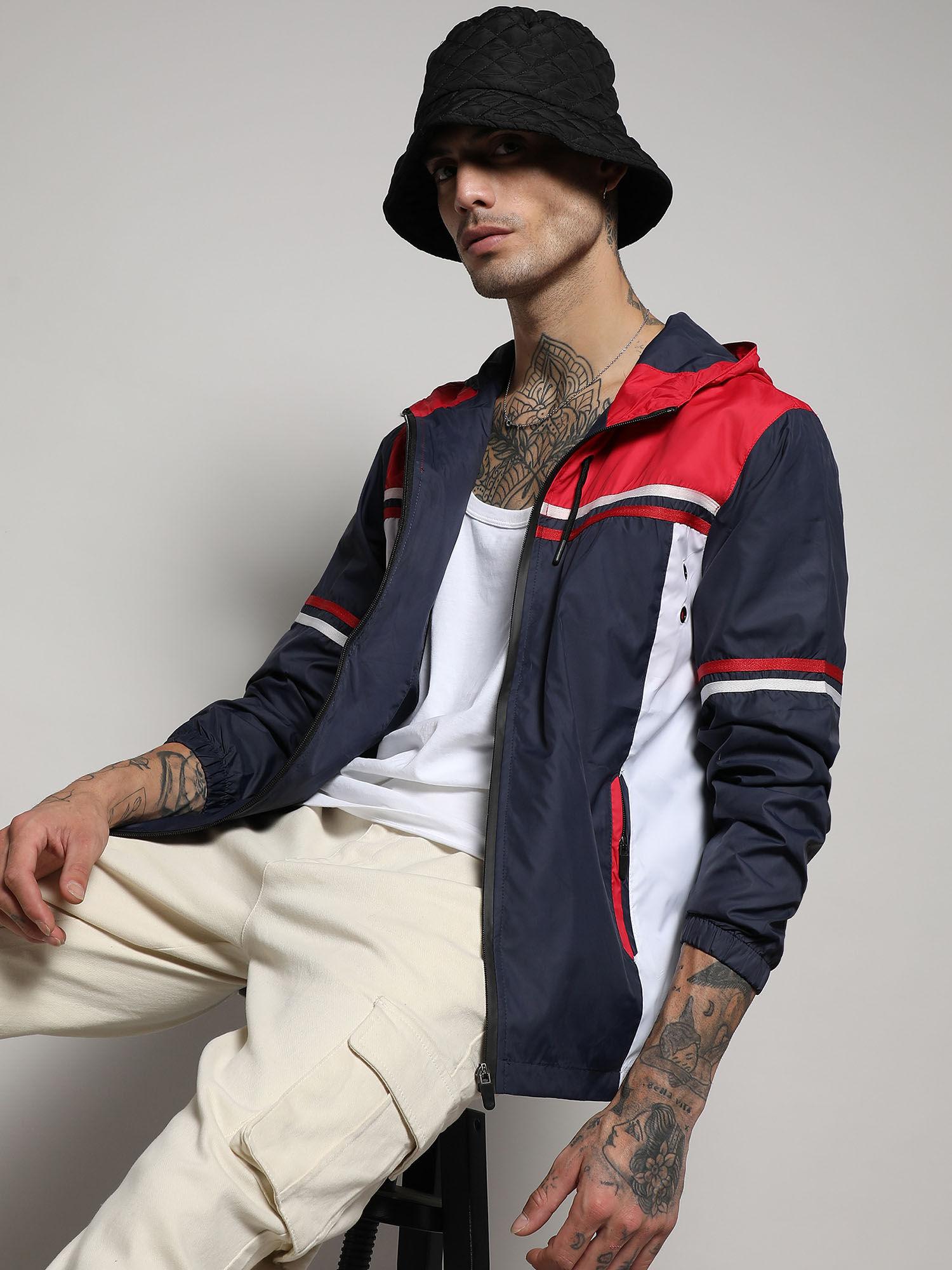 men's multicolour zip-front jacket with insert pocket