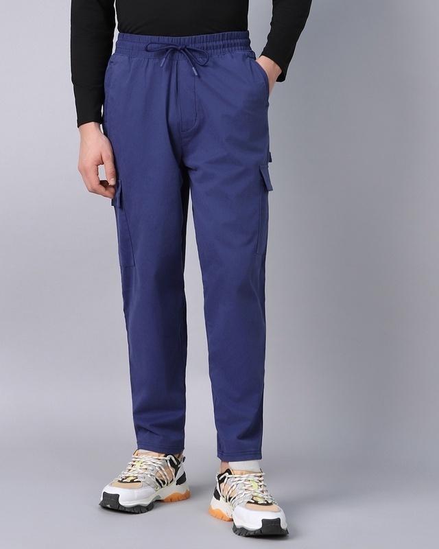 men's navy blue oversized cargo pants