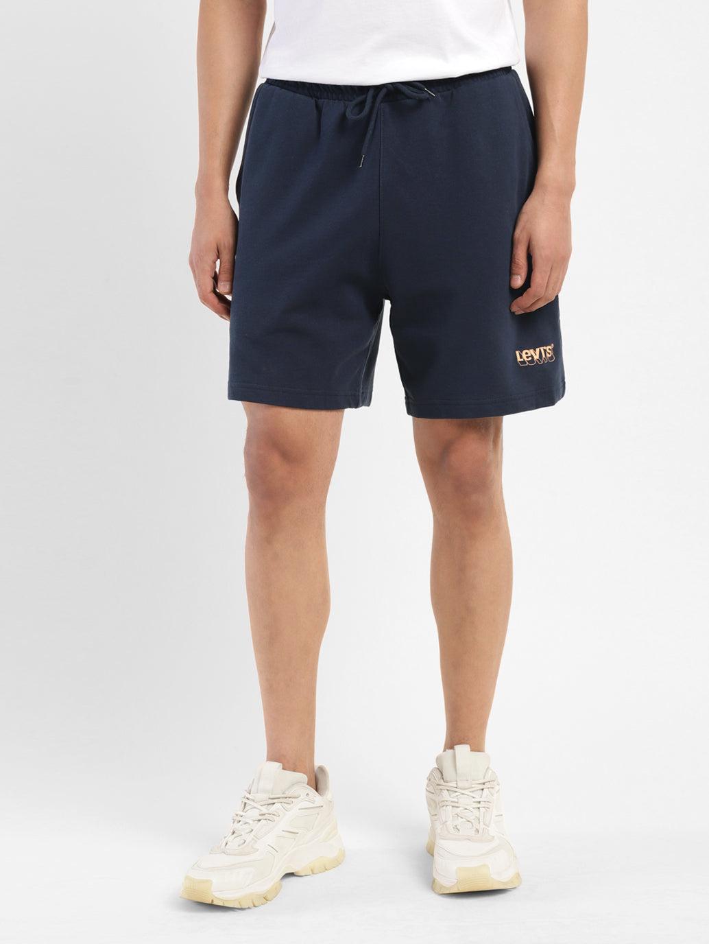 men's navy regular fit shorts