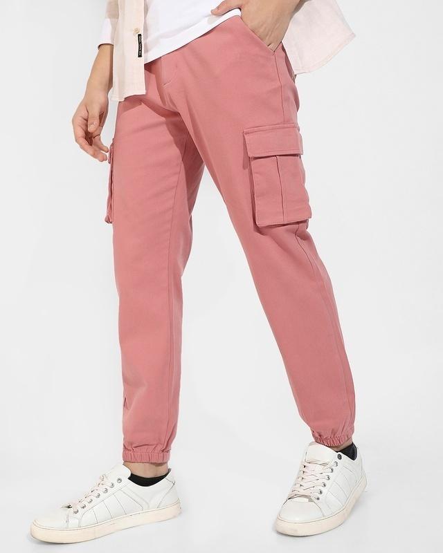 men's nude pink cargo trousers