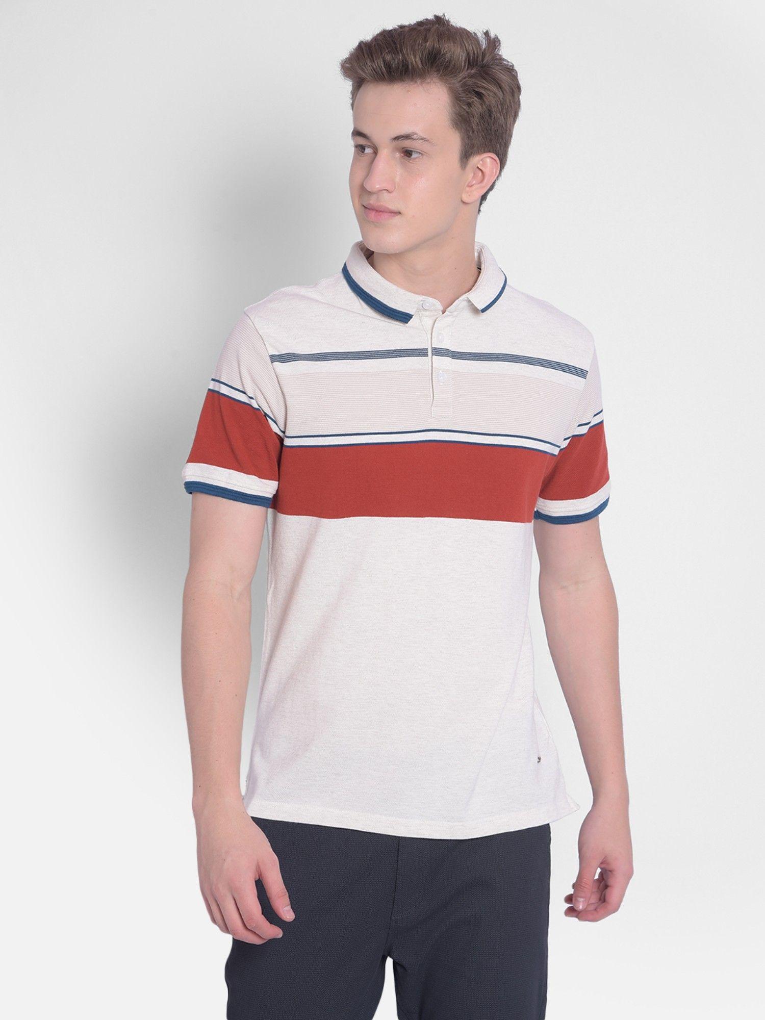 men's off white stripes polo t-shirt