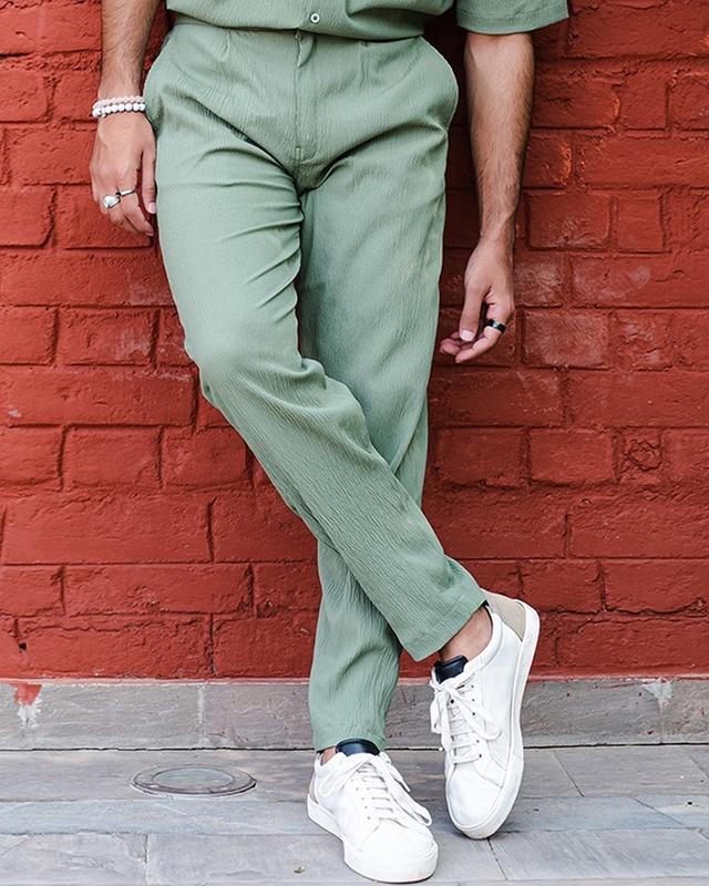 men's olive green casual pants