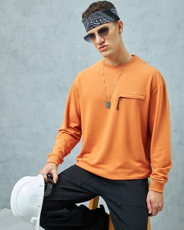 men's orange super loose fit t-shirt