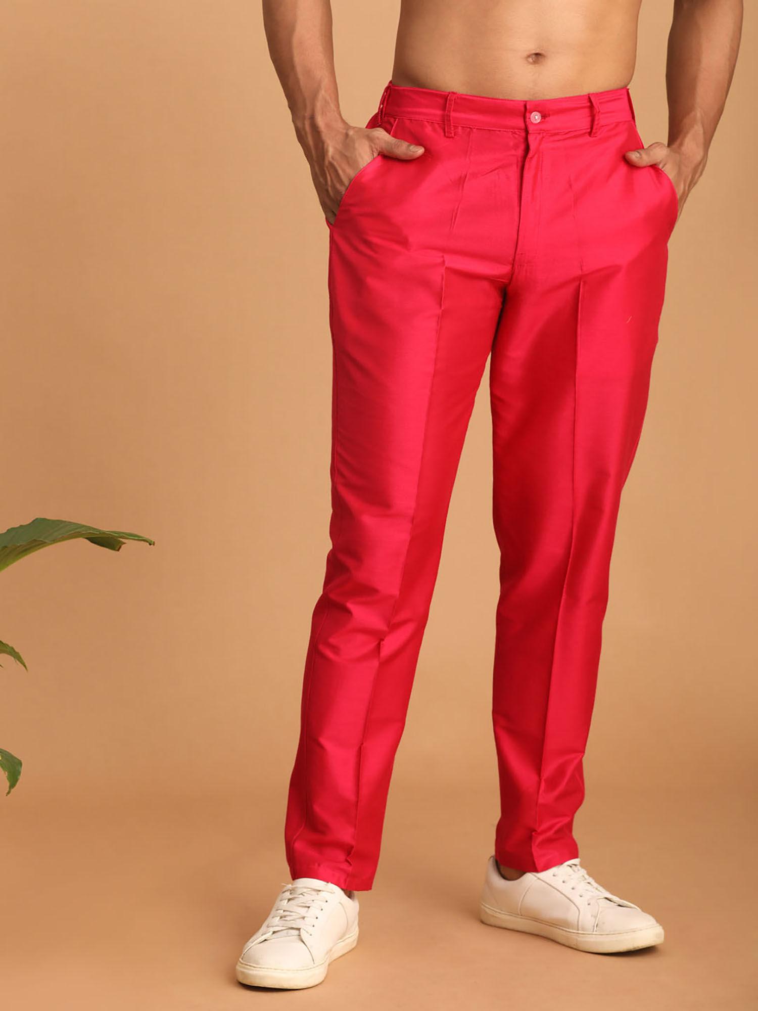 men's pink viscose pant style churidar