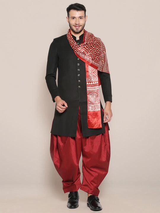 men's printed ajrakh stole