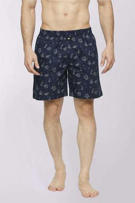 men's printed cotton boxer shorts - ocean ship navy blue - navy