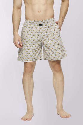 men's printed cotton boxer shorts - scooter light grey - ltgrey