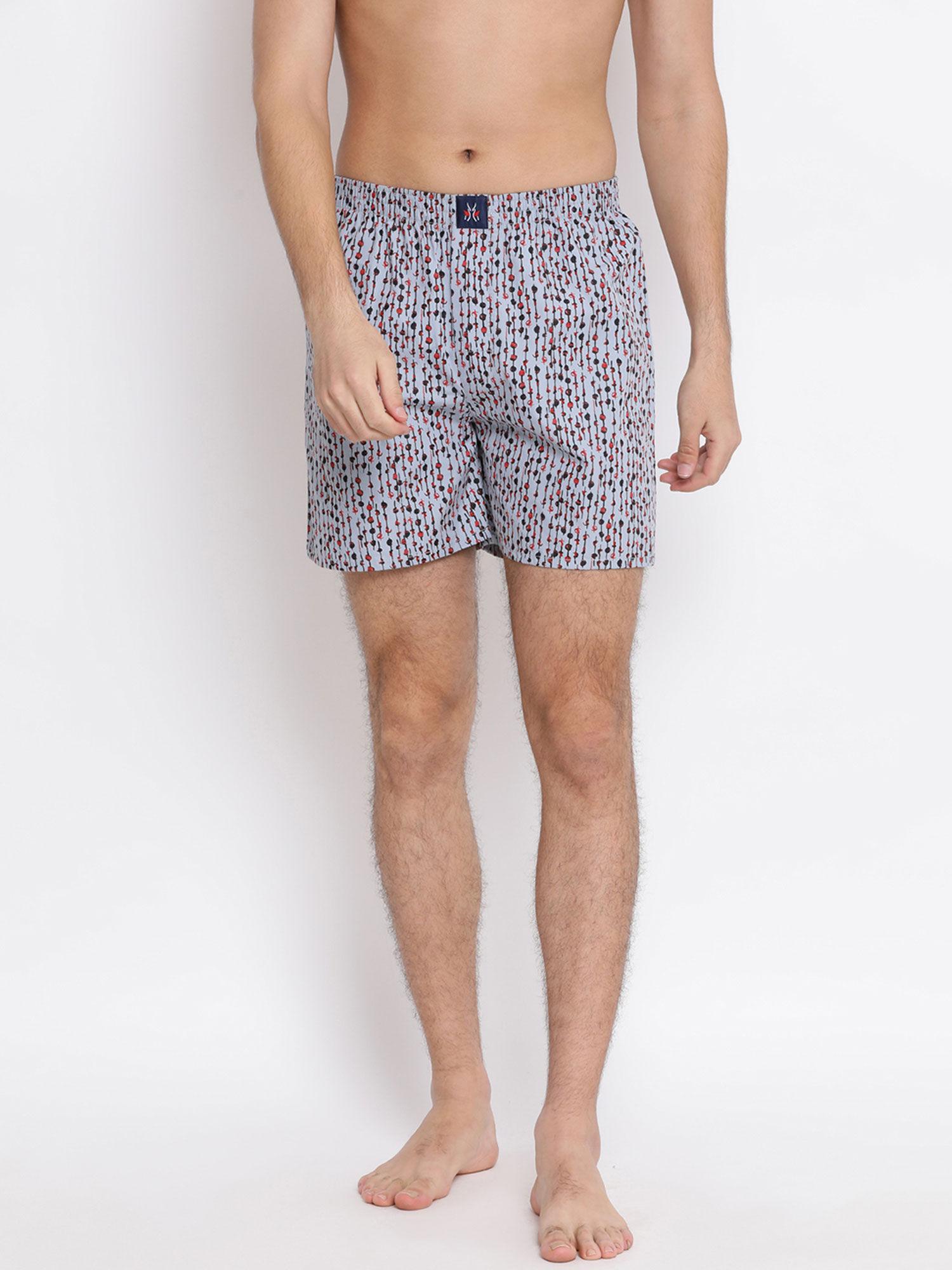 men's printed grey boxer grey