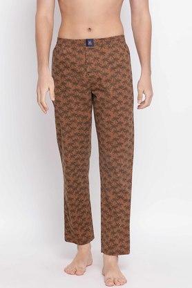 men's printed slim fit lounge pants - brown