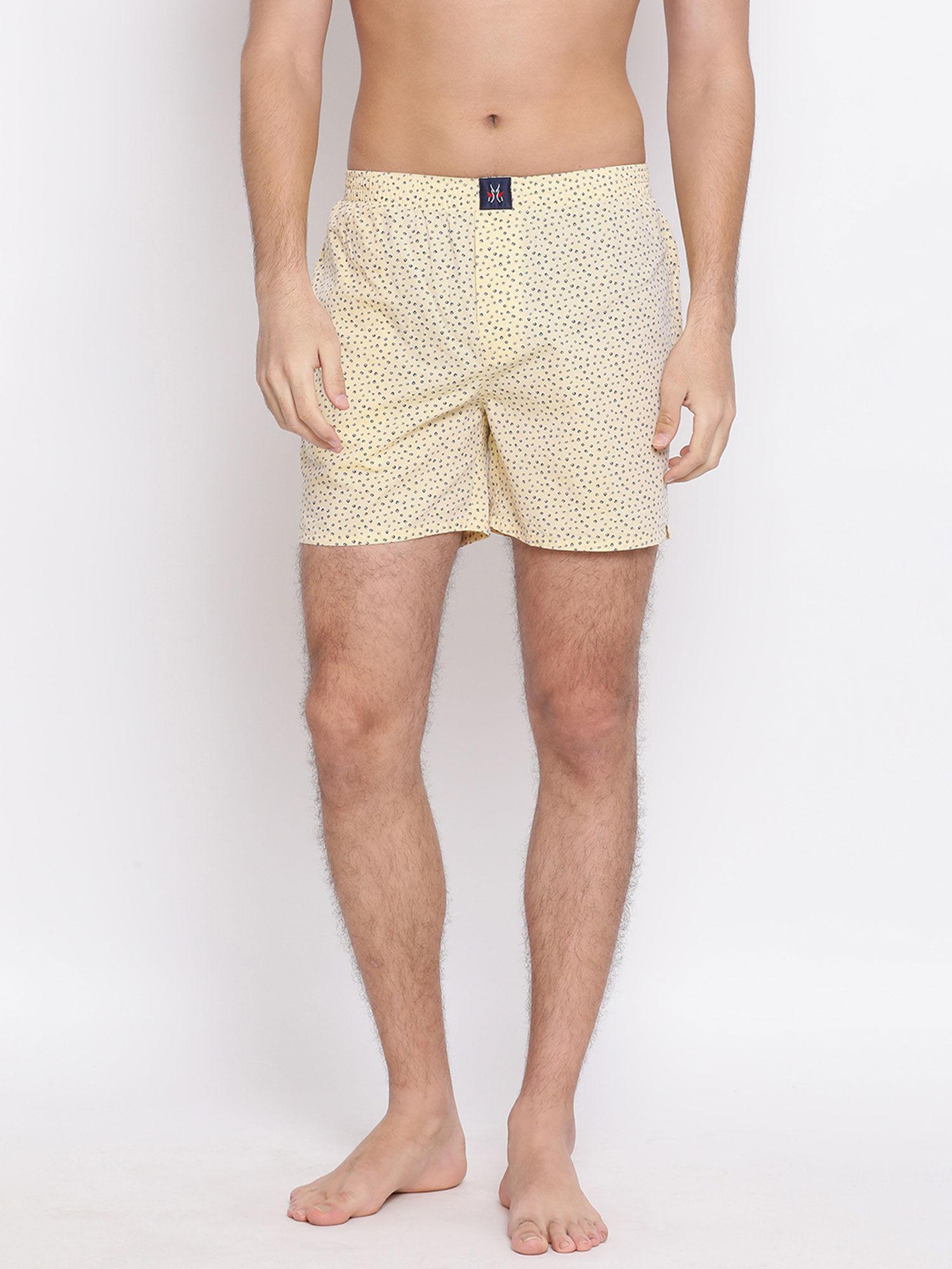 men's printed yellow boxer yellow