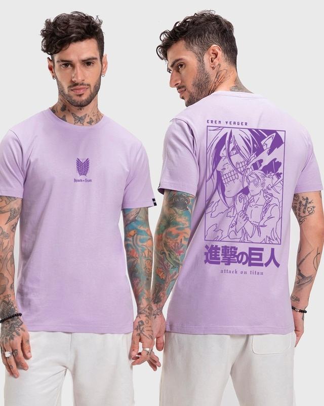 men's purple aot founding titan graphic printed t-shirt