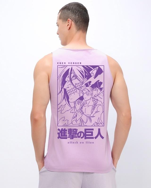 men's purple aot founding titan graphic printed vest