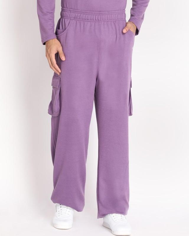 men's purple cargo track pants