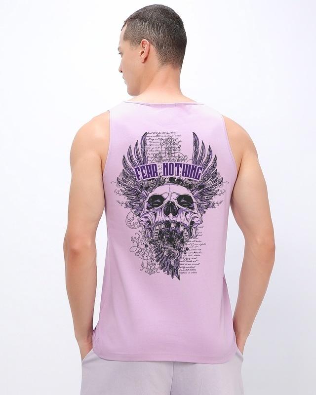 men's purple fear nothing graphic printed vest