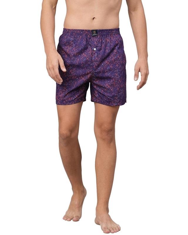 men's purple printed relaxed fit boxers