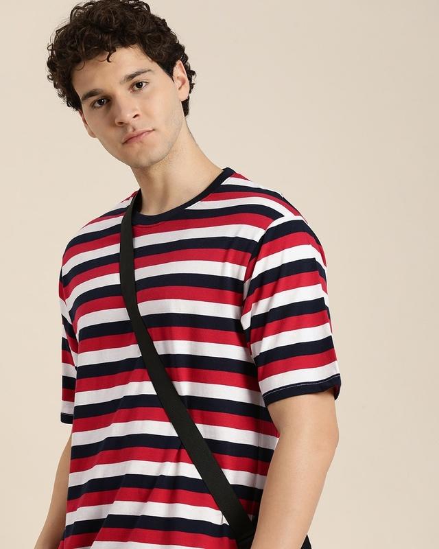 men's red & white striped oversized t-shirt
