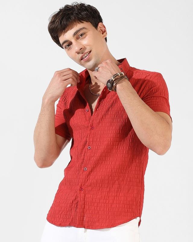 men's red shirt