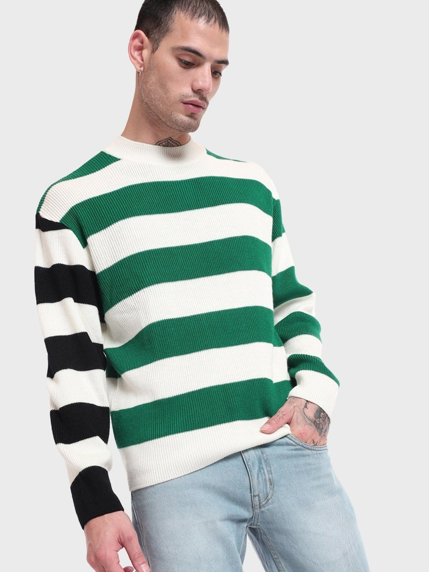 men's rolling hills striped oversized sweater