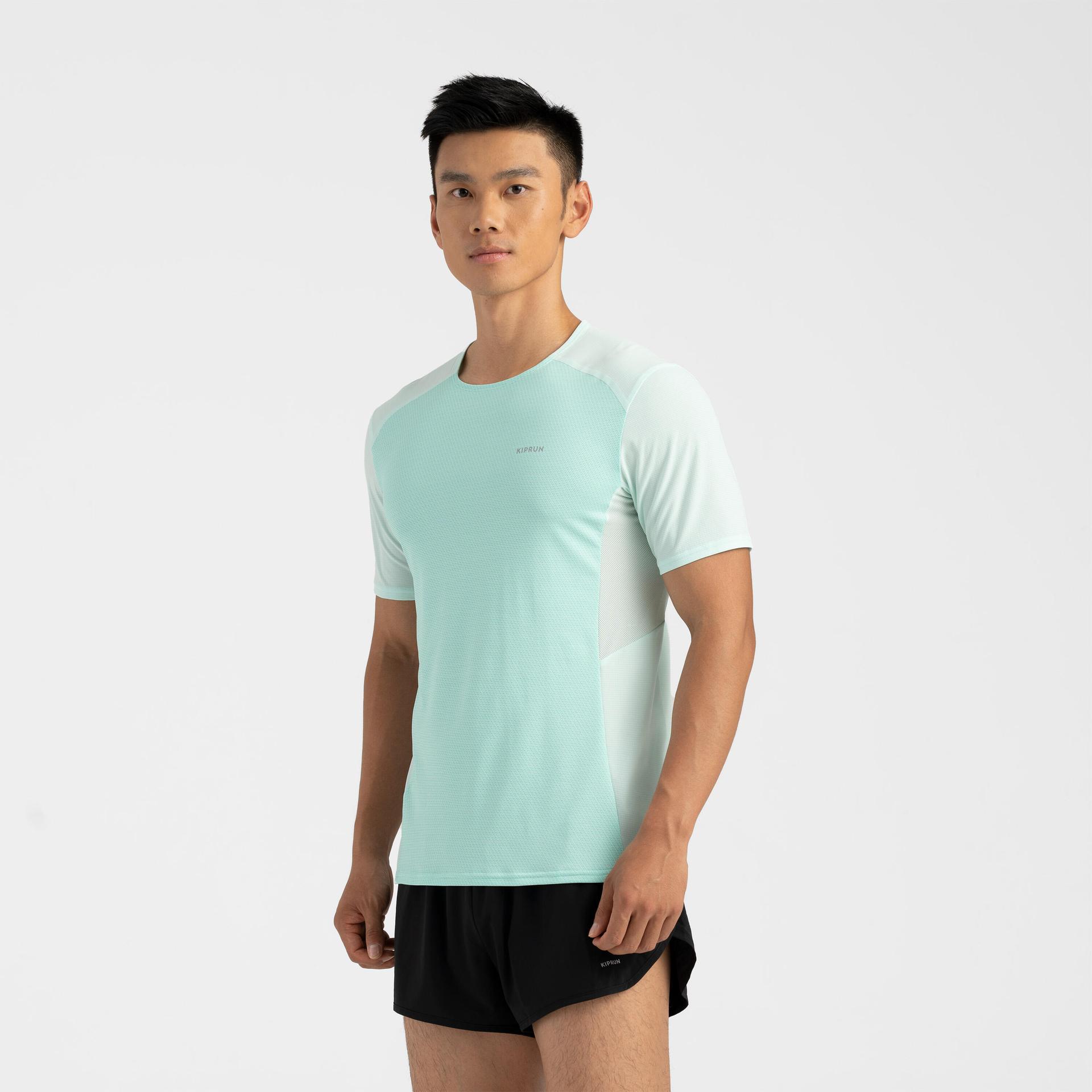 men's running breathable t-shirt kiprun run light-pastel mint