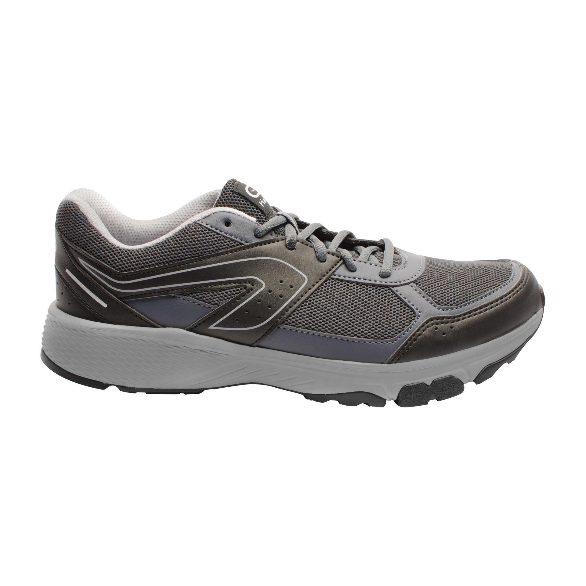 men's running shoe run cushion grip - grey/black