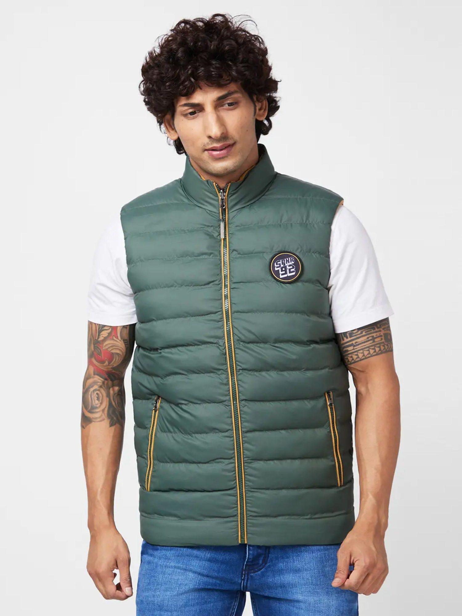 men's sleeveless reversible jacket with diy velcro badges