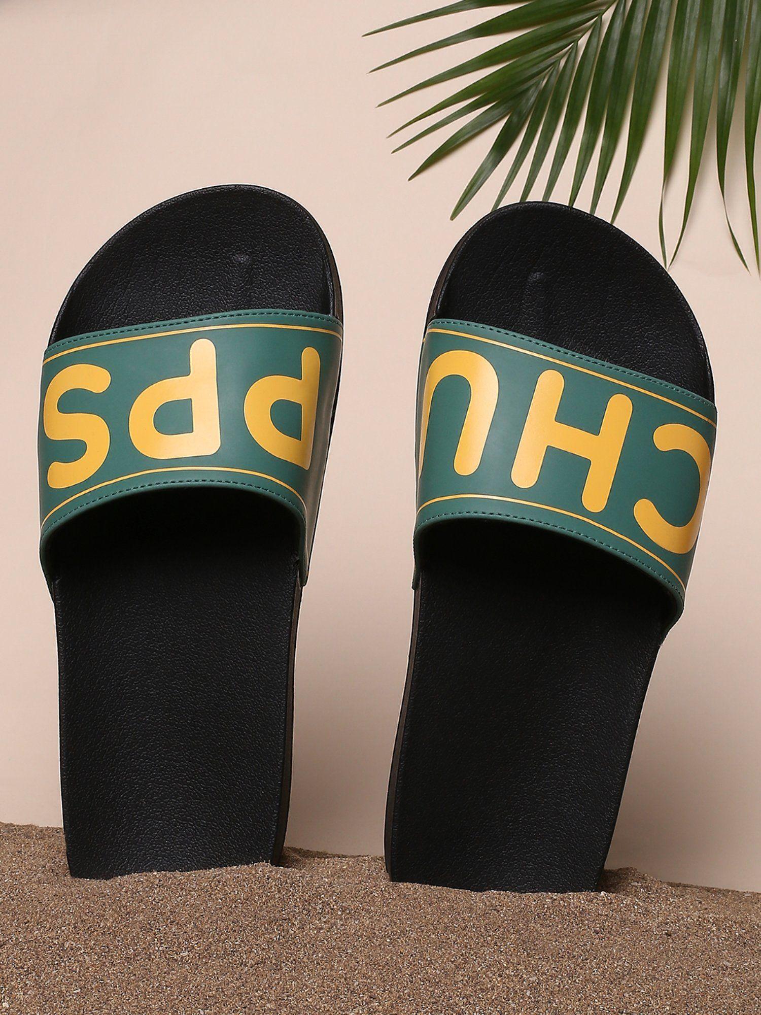 men's slider sea green flip flops (uk 6)