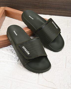 men's sliders with velcro fastening