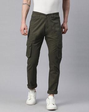 men's slim fit flat-front cargo pants