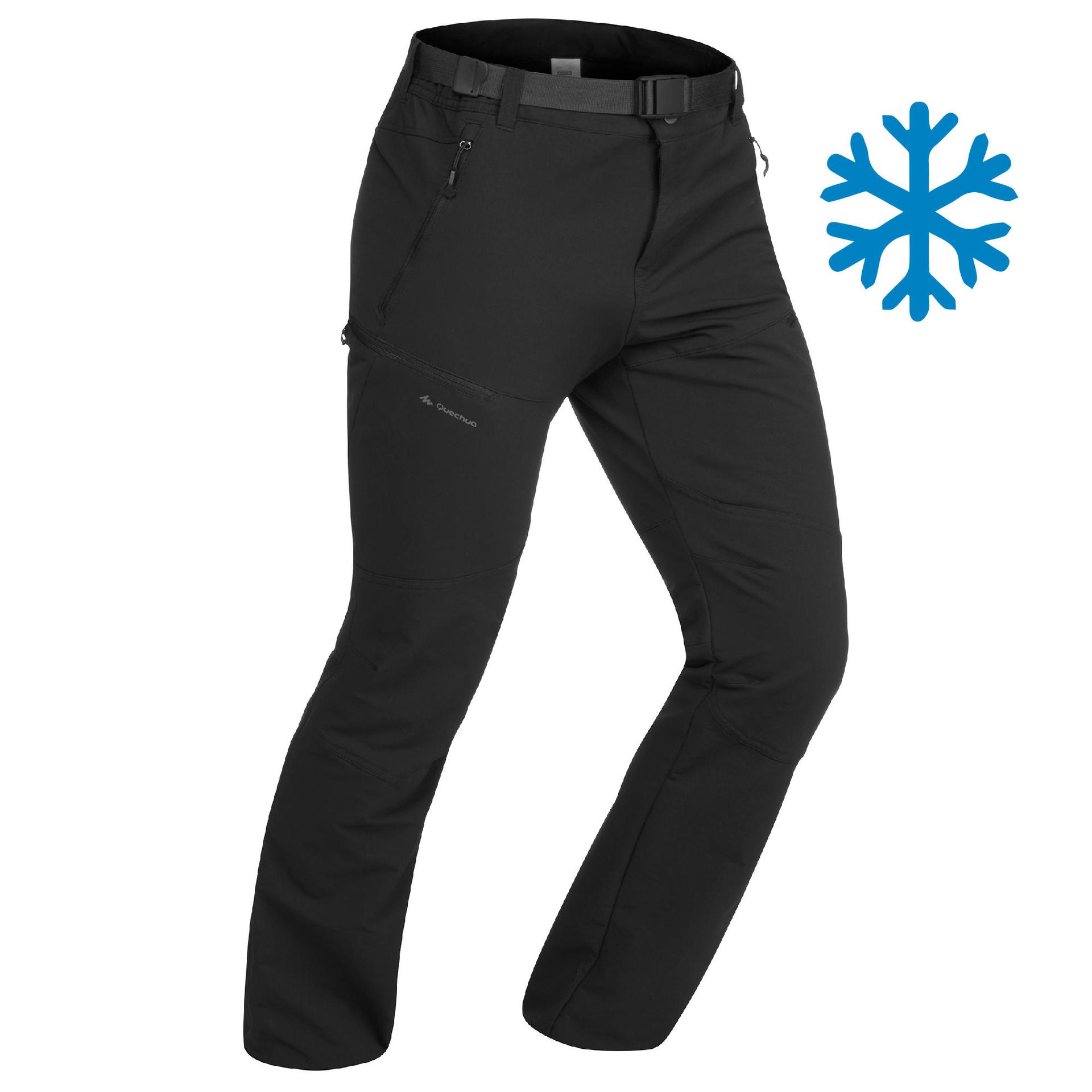 men's snow hiking warm water repellent stretch trousers sh500 x-warm