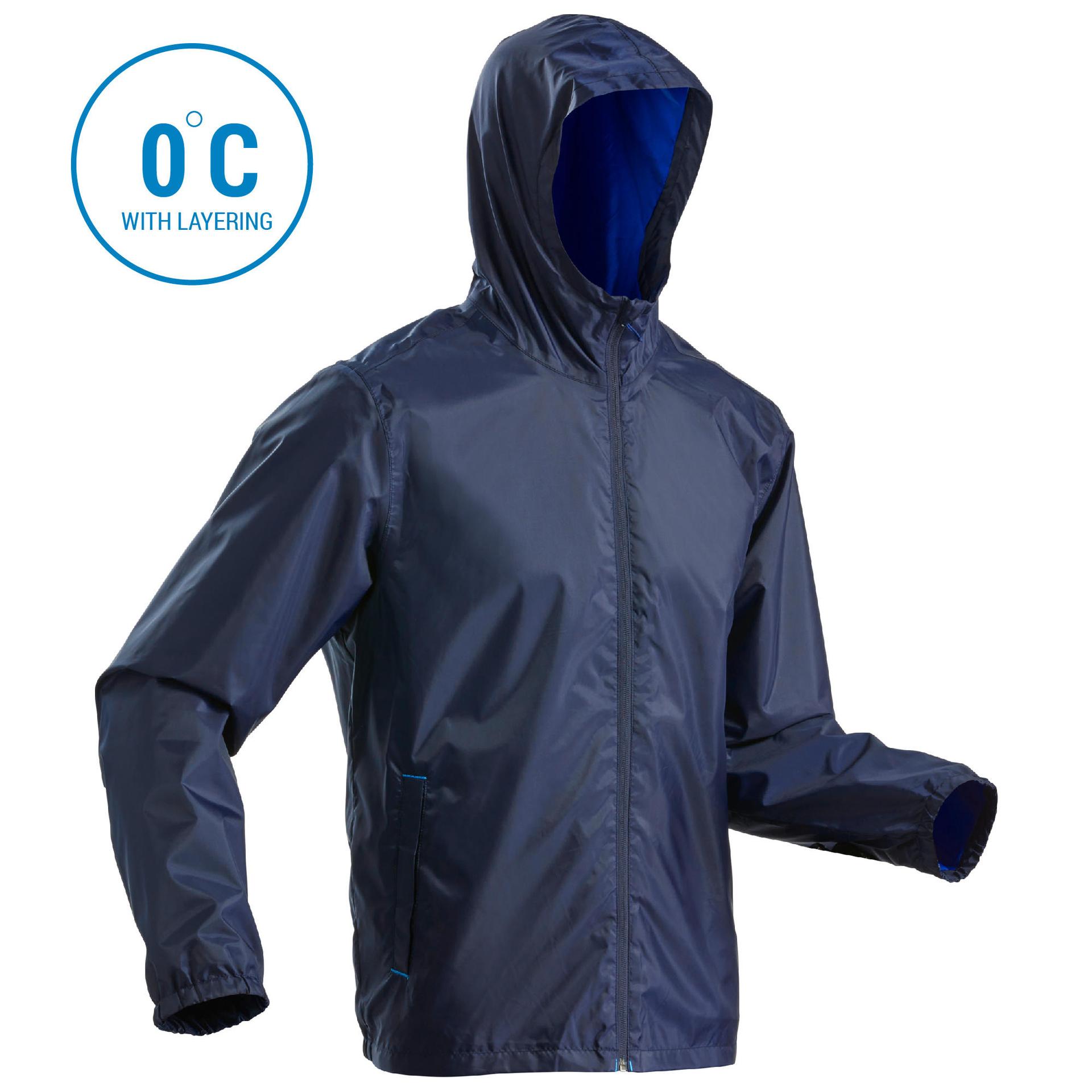 men's snow jacket warm & waterproof sh100 - navy blue