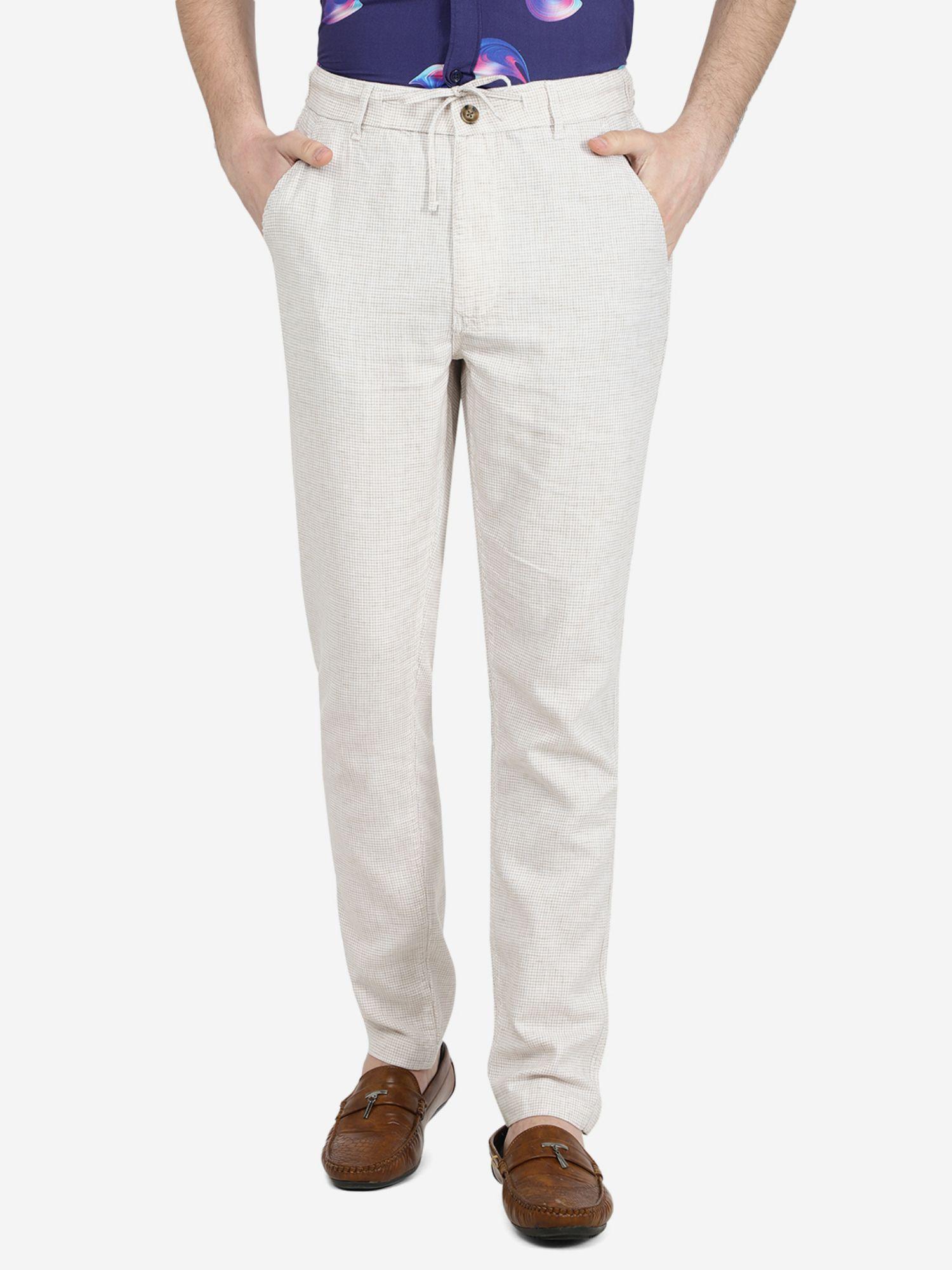 men's solid sand grey cotton regular fit track pants