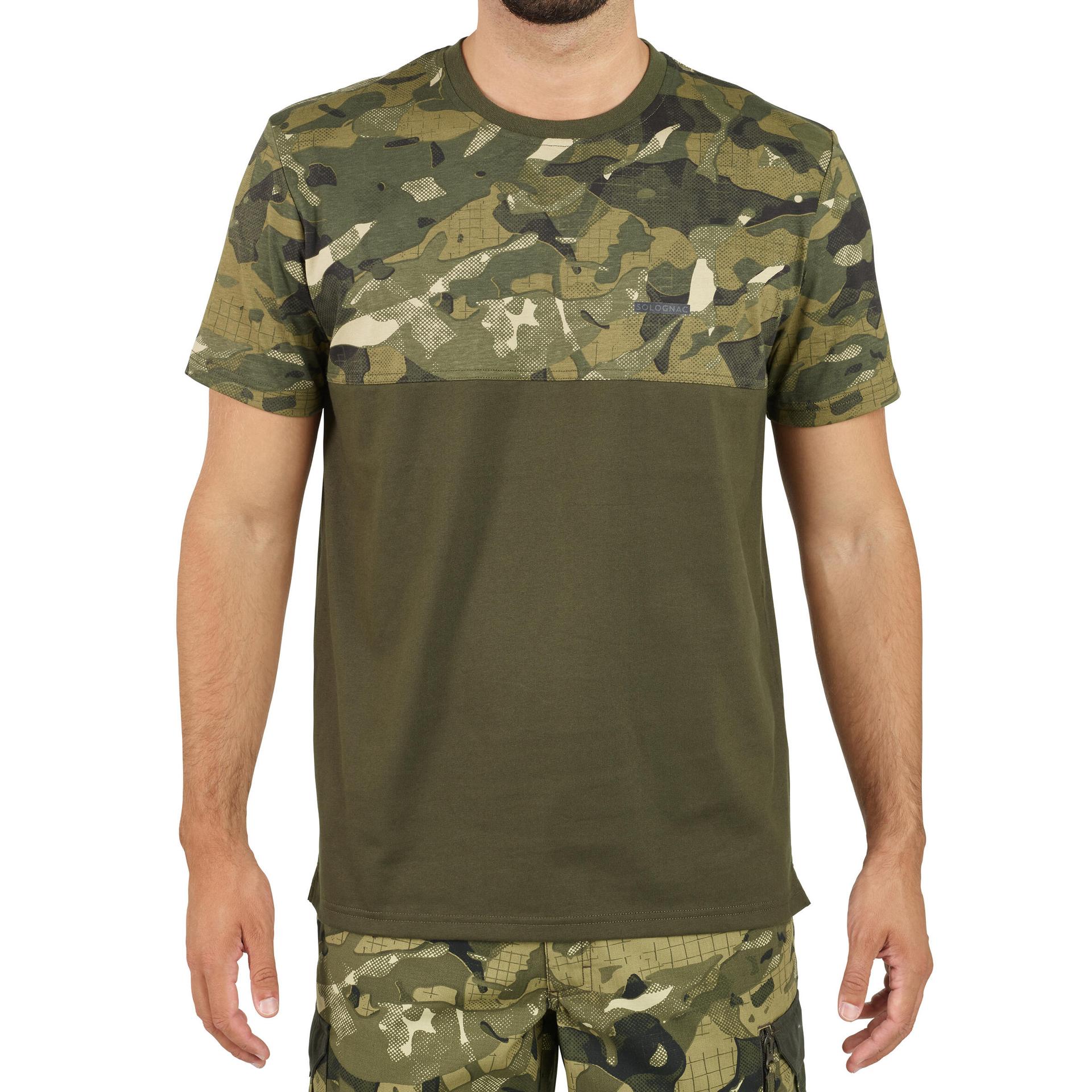 men's t-shirt 500 camo woodland green
