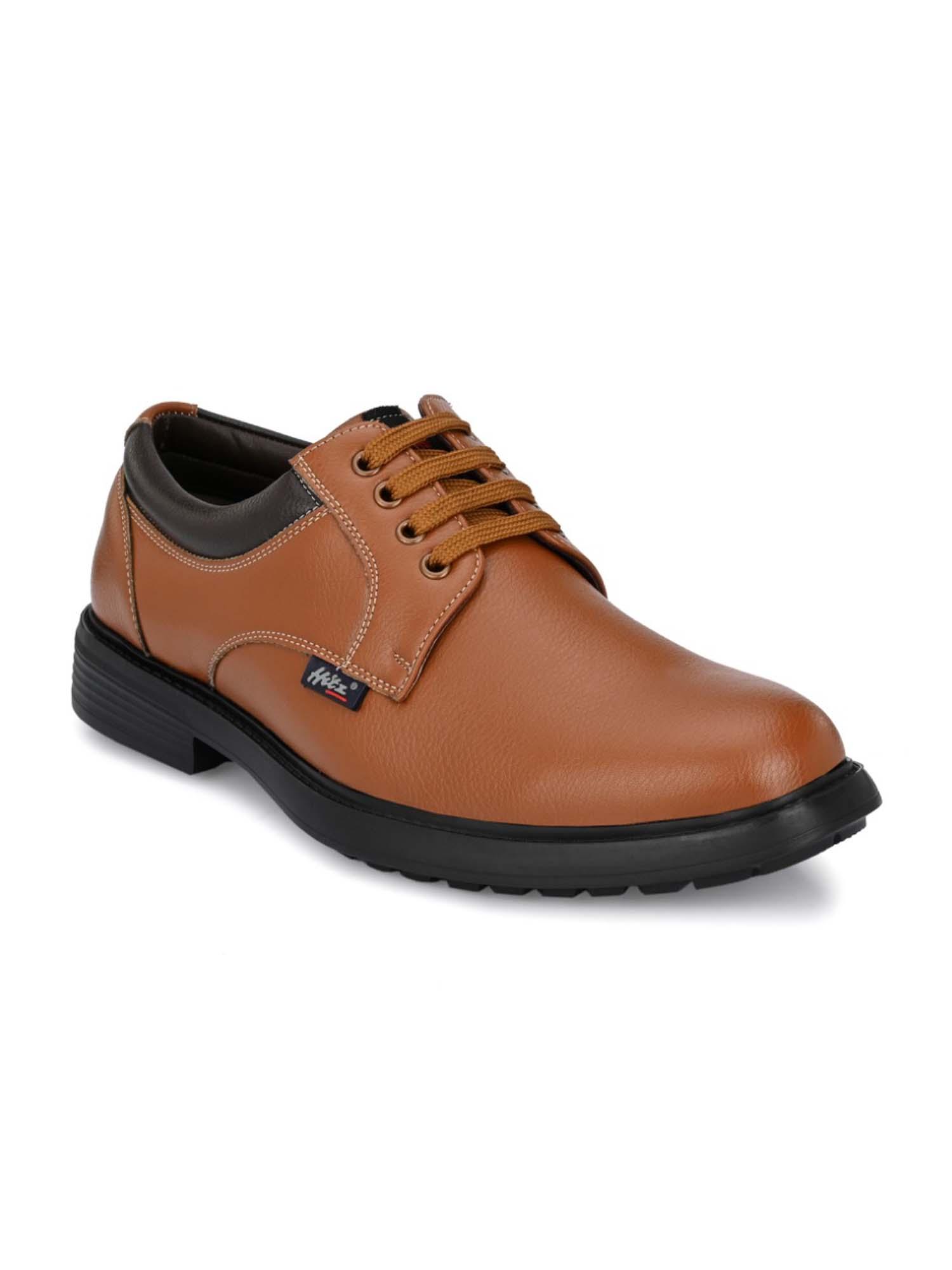 men's tan synthetic lace-up casual shoes